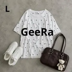 n892【GeeRa】綿100％ドット刺繍シルケットＴシャツのサムネイル