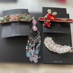 ビーズ装飾ヘアピンセット　3点　C