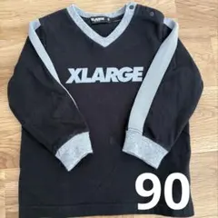 x-large kids 長袖　ロンT 90センチ　ロゴT 黒T