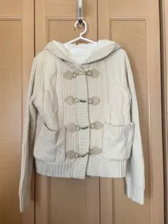 CECIL McBEE フード付きニット コート