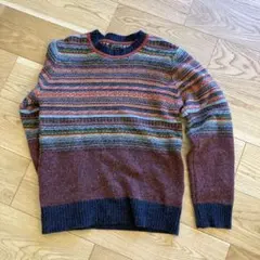 291295=HOMME マルチカラー クルーネックニット