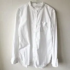 無印良品 スタンドカラーシャツ ホワイトXL レディース 綿100