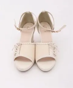 axes femme サイドレースアップサンダル 生成り Sサイズ