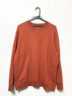 UNIQLO スウェット オレンジ XL 長袖 無地 コットン 中古 即発送
