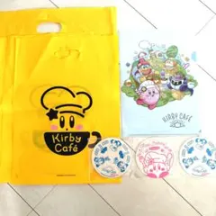 カービィカフェ　クリアファイル、コースター３枚、ショッパー４枚＋シール