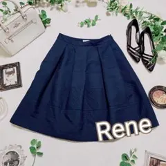 美品✨Rene ルネ　ワッフル切替スカート　ネイビー　36のサムネイル