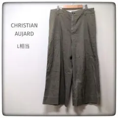 CHRISTIAN AUJARD オリーブグリーン ワイドガウチョパンツ L