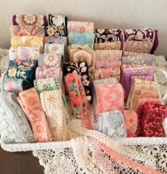 インド刺繍リボンセット 50本　20㎝～1ｍ
