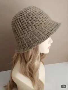 【SHEIN】無地柄バケットハット　カーキ