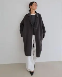 evernavy リバーロングコクーンコート　M