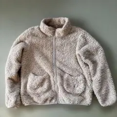 any FAM フリースジャケット 130サイズ ベージュ　ネコちゃんポケット