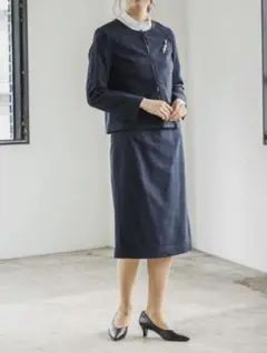 LEPSIM ツィードセット　ノーカラージャケットスカート セット