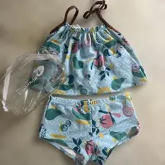 ポーチ付き⭐️リリミルズ フルーツ柄セパレート水着　１００㎝