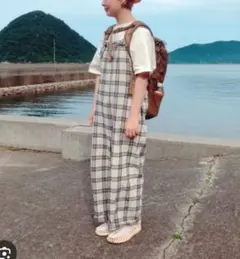 PARICI パーリッシィ　オーバーオール　吊りパンツ　チェックのサムネイル