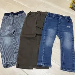 みい様専用ストライプカジュアルパンツ 100cm ベビドール　カーキ　3着セット