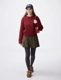 GU サイドプリーツチェックスコート　XXL