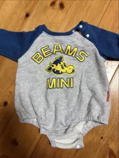 BEAMS MINIロンパース グレー/ネイビー
