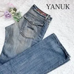 YANUK ヤヌーク フレアデニム 28 ボタンフライ ヴィンテージ加工 Y2K