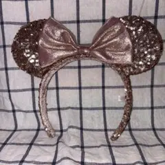 【極美品】ディズニー ミニー ミッキー カチューシャ スパンコール ピンク