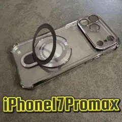 iPhone17ProMax ソフト ケース リングスタンド 薄型軽量 黒