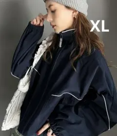 JaVa 綿100％　配色パイピングスタンド衿ブルゾン／クラシカルエルフ　XL