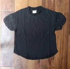 未使用　韓国子ども服　Le bonbon 黒 パフスリーブ Tシャツ 110cmのサムネイル