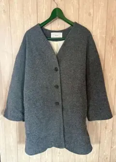 【9871】TODAYFUL グレー ボタン付き チェスターコート サイズ38