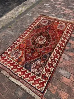 トルコ絨毯 ラグ カーペット 赤系 ウール - メルカリ