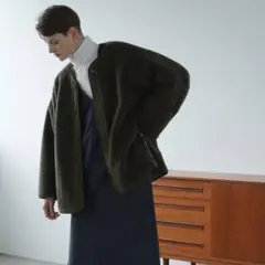 【CLANE】リバーシブルボアジャケット　カーキのサムネイル