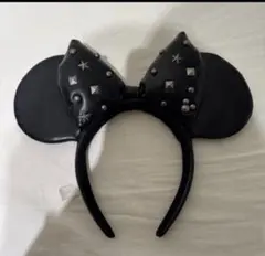 ミッキー耳カチューシャ 黒 スタッズ付き