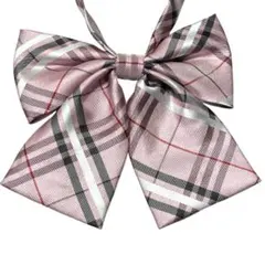 リボン　ピンク　チェック　サイズ調整　制服　学生服　コスプレ　卒業式　中学　高校