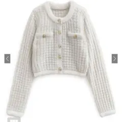 グレイル grl ラメツイードショート丈ニットカーディガン[an1661]