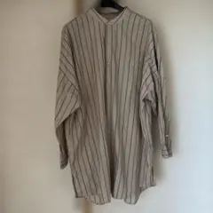 niko and... バンドカラーシャツ L コットン ストライプ