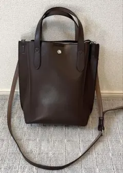 ダークブラウン 2way ショルダーバッグ
