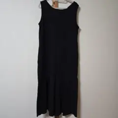 LEPSIMブラックノースリーブロングワンピース