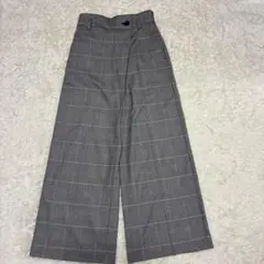 プラステ XXS グレンチェック柄 ワイドパンツ