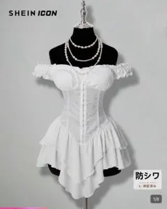 ミニワンピース オフショル コルセット サブカル ゴスロリ パンク系 y2k