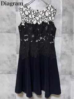⚠️最終価格【Diagram】バイカラーレースワンピース ブラック ホワイト