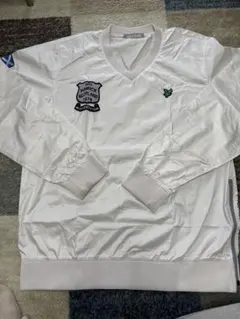 ホワイト Vネックジャケット サイドジッパーL size