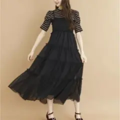 【値下げ交渉可】TITTY&CO. チュールキャミティアードワンピース