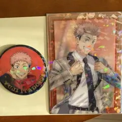 呪術廻戦　ホロホロ缶バッジ&ファントムパレードクリアカード　虎杖悠仁