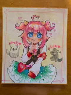 色紙 イラスト 手描き 女の子 オリジナル