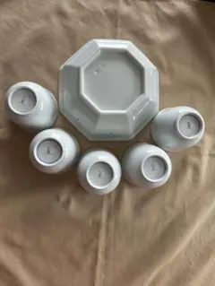 白磁 湯飲み5個と八角形器セット