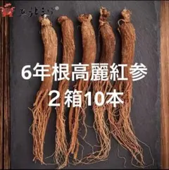 2箱♪6年根高麗紅参 10本100g以上♪ 野生環境黒土露地栽培 朝鮮人参