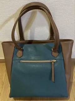 ハンドバッグ　2FACE トートバッグ　緑　青　ブラウン　レディース　送料無料