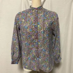 NEW FASHION 柄物ブラウス パープル系 9号
