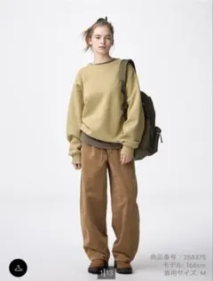 GU コーデュロイバレルレッグイージーパンツ サイズL 股下65cm