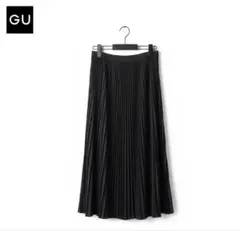 【美品】GU ジーユー / プリーツロングスカート（ブラック）
