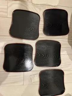 木製 漆塗り 盆 5枚セット 山中漆器 合成漆器