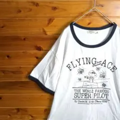 PEANUTS　ピーナッツ　Snoopy　スヌーピー　リンガーTシャツ　3L